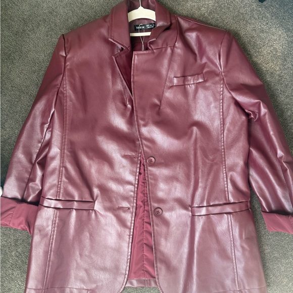 SHEIN Jackets & Blazers - SHEIN Deep Red Blazer Jacket